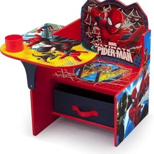 Delta Children Chair Desk With Storage Bin - Greenguard Gold Certified, Spider-Man, Arm Rest, Cushion Availability, Engineered Wood
