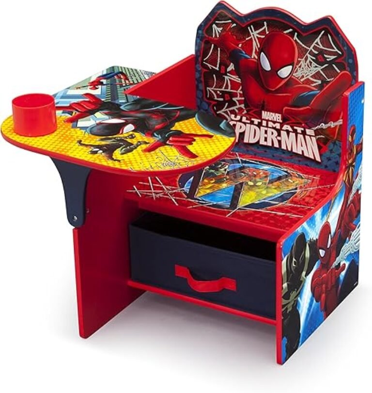 Delta Children Chair Desk With Storage Bin - Greenguard Gold Certified, Spider-Man, Arm Rest, Cushion Availability, Engineered Wood