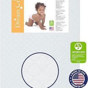 Dream On Me Holly 3” Fiber Baby Crib Mattress, Fits All Mini & Portable Cribs Only, Greenguard Gold and JPMA Certified Crib Mattress, Easy to Clean and Waterproof Vinyl Cover