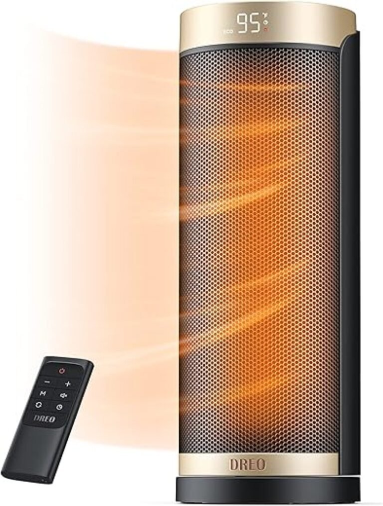 Dreo Space Heater, 1500W PTC Ceramic Heaters for Indoor Use with Remote, 70° Oscillation, 1-12H Timer, Electric Heaters with Thermostat, Fast and Safe Portable Heater for Office, Bedroom, Large Room