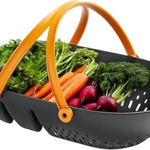 Fiskars Garden Harvest Basket - Container for Gardening and Harvesting with Tool Caddy - Harvesting Basket Doubles as a Collander for Vegetables and Fruits - Garden Accessories