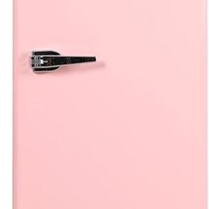 Frigidaire EFR376 Retro Bar Fridge Refrigerator with Side Bottle Opener, 3.2 cu. Ft, Pink/Coral