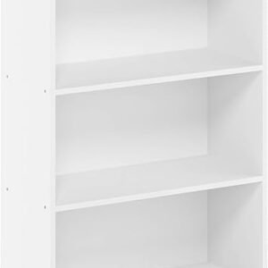Furinno Pasir 3-Tier Open Shelf Bookcase, Plain White