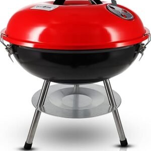 Gas One – 14-inch Portable Barbecue Grill with 3-Point Locking Lid for Heat Preservation – Dual Venting System – Small Charcoal Grill for Backyard, Camping, Boat