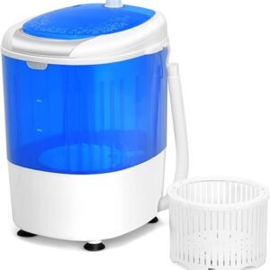Giantex GX24977-PE, Mini Washer and Spinner Combo, 5.5lbs, Semi-automatic Compact Laundry Apartment Dorm RV Portable Washing Machine, 5.5 LBS Capacity
