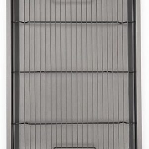 GoodCook 15” x 10.5” Nonstick Carbon Steel Baking Pan & Raised Wire Rack – Pizza Crisper, Crispy Bacon, Multipurpose Cooking Sheet Pan, Cooling Rack, Kitchen Cookware Set, Dishwasher Safe