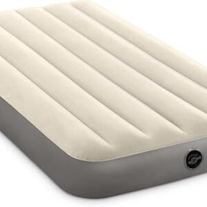 Intex 64101E Dura-Beam Standard Single-High Air Mattress: Fiber-Tech – Twin Size – 10in Bed Height – 300lb Weight Capacity – Pump Sold Separately