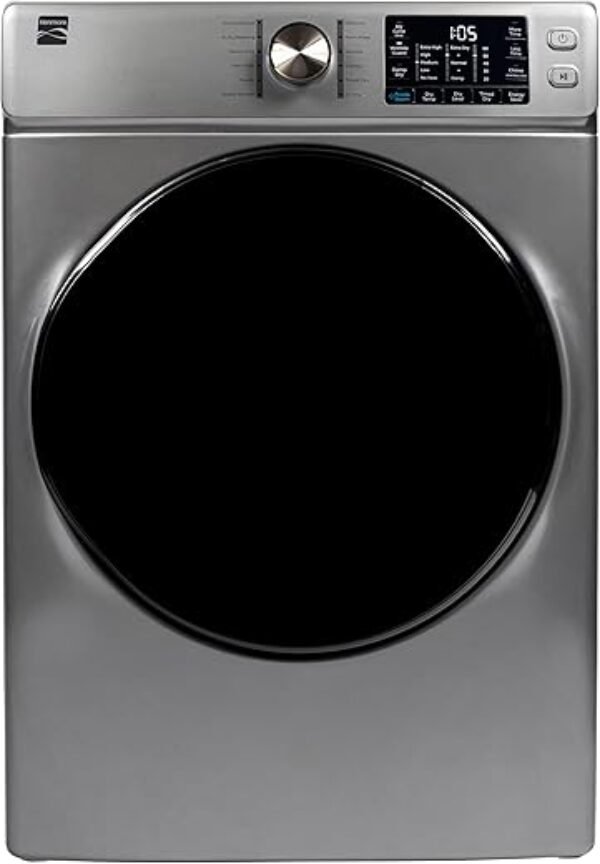 Kenmore 8.0 cu. ft. Front Load Electric Dryer with Wrinkle Guard & Accela Steam to Reduce Wrinkles, Static & Odors - Sanitize Dry, Smart Sensor Drying - LED - ENERGY STAR Certified - Metallic Silver