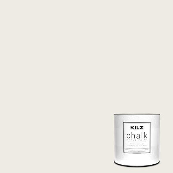 KILZ Chalk Style Paint, Interior, Ultra Flat, White, 1 Quart