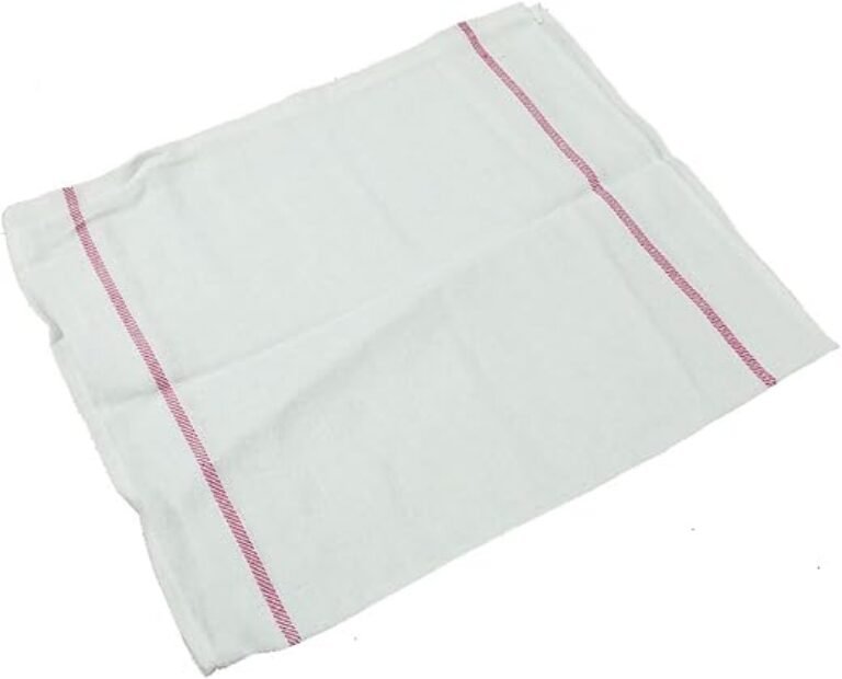 Kitchen Basics 31505 Herringbone Towel, 21 oz, 15" x 26", Red Stripe, Small 12 Count (Pack of 1)