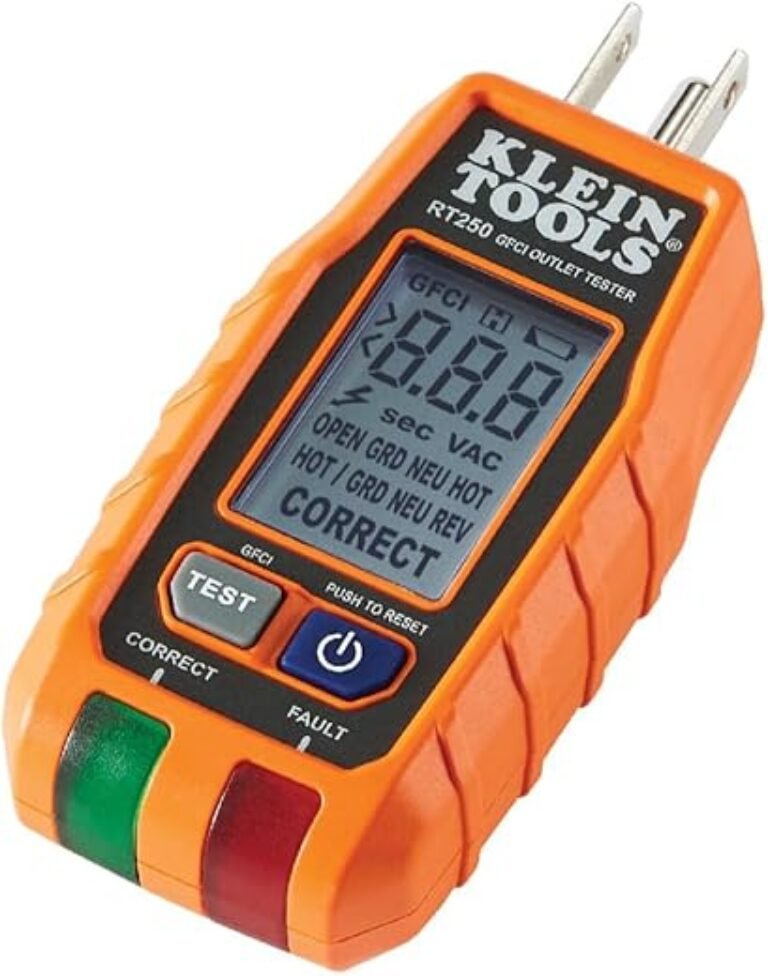 Klein Tools RT250 GFCI Outlet Tester with LCD Display, Electric Voltage Tester for Standard 3-Wire 120V Electrical Receptacles