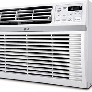 LG 8,000 Window Air Conditioner, 115V, 350 Sq.Ft. (14' x 25' Room Size), Quiet Operation, Electronic Control with Remote, 3 Cooling & Fan Speeds, Auto Restart, 8000 BTU, White