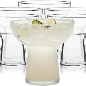 Libbey Stemless Margarita Glasses Set of 6, Modern Margarita Glasses, Lightweight, Unique Bar Glasses, Lead-Free Margarita Set, 10.25 ounces