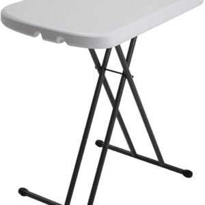 Lifetime 80251 Adjustable Folding Laptop Table TV Tray, 26 Inch, White Granite