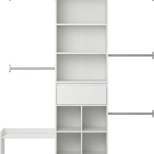 Max & Finn Grow with Me Adjustable Kids’ Closet Organizer System, White
