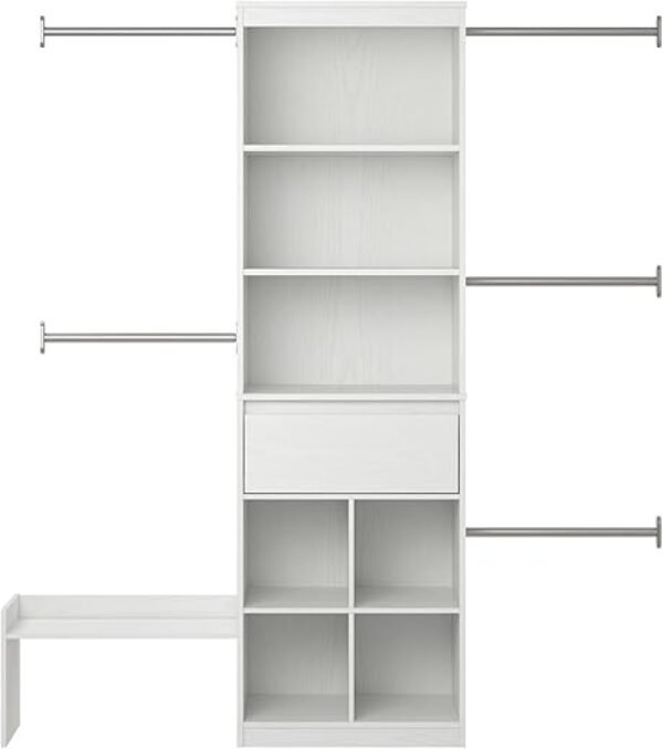 Max & Finn Grow with Me Adjustable Kids’ Closet Organizer System, White