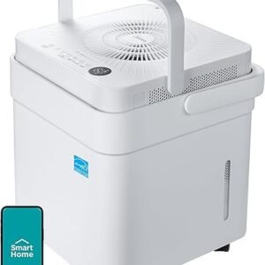 Midea Cube 20 Pint Dehumidifier for Basement, Up to 1,500 Sq. Ft. dehumidifier with drain hose, ENERGY STAR Certificated, Smart Control, Compatible with Alexa, White