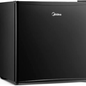 Midea WHS-65LB1 Compact Single Reversible Door Refrigerator, 1.6 Cubic Feet(0.045 Cubic Meter), Black