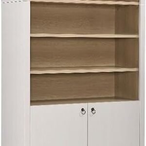 Modway Nolan Tall Arched Storage Display Cabinet in Ivory - 74 Inch Arch Bookshelf with Open and Closed Shelving - Modern Accent Cabinet for Living Room, Dining Room