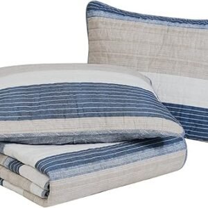 Nautica - Queen Quilt Set, Cotton Reversible Bedding with Matching Shams, Bedding Set for All Seasons (Ridgeport Denim, Queen)