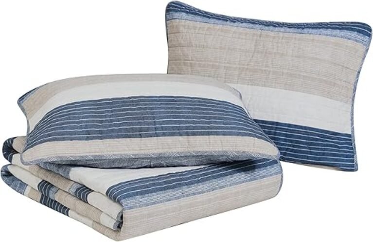 Nautica - Queen Quilt Set, Cotton Reversible Bedding with Matching Shams, Bedding Set for All Seasons (Ridgeport Denim, Queen)