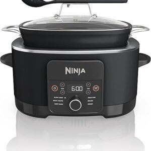 Ninja MC1010 Foodi PossibleCooker PLUS - Sous Vide & Proof 6-in-1 Multi-Cooker, with 8.5 Quarts, Slow Cooker, Dutch Oven & More, Glass Lid & Integrated Spoon, Nonstick, Oven Safe Pot to 500°F, Black