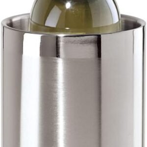 OGGI Stainless Steel Double Wall Wine Cooler - Insulated Tabletop Wine Chiller for White Wine & Champagne, Fits Most Standard Sized Bottles