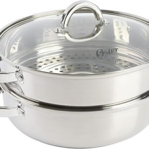 Oster Sangerfield Stainless Steel Cookware, 3.0-Quart Dutch Oven w/Steamer Basket