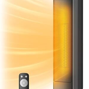 PELONIS Oscillating Ceramic Tower Indoor Space Heater for Home with Oscillation, Programmable Thermostat & ECO Mode, 12H Timer & Remote Control, Safety Protection, 23 Inches, 1500W, PHF15RSAPH23
