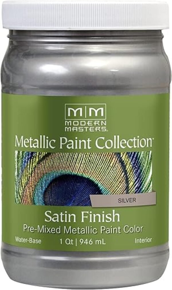 qt Modern Masters ME150 Silver Metallic Paint Collection, Satin Water-Based Decorative Metallic Paint