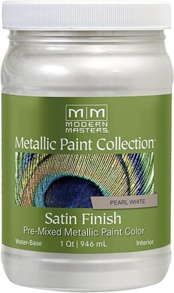 qt Modern Masters ME196 Pearl White Metallic Paint Collection, Satin Water-Based Decorative Metallic Paint