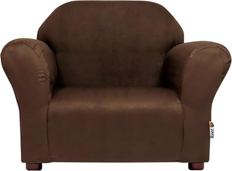 Roundy Toddler Armchair with Soft Microsuede Upholstery Durable Wooden Frame, Ergonomic Design, Fully Assembled, Comfortable Kids Chair for Ages 2-5, Ideal for Bedroom, Playroom & Daycare Use.