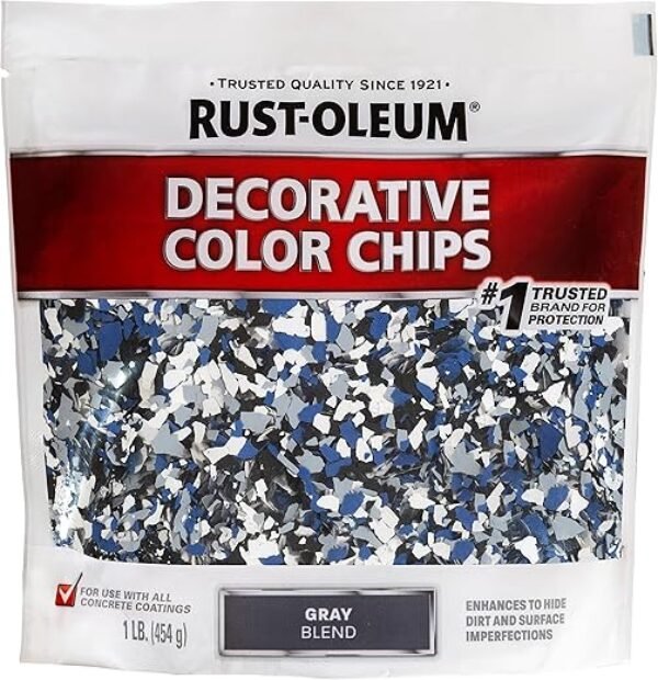Rust-Oleum 301359 Decorative Color Chips, Gray Blend, 1lb(454g)