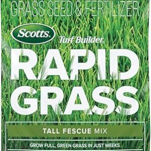Scotts Turf Builder Rapid Grass Tall Fescue Mix, Combination Seed and Fertilizer, Grows Green Grass in Just Weeks, 5.6 lbs.