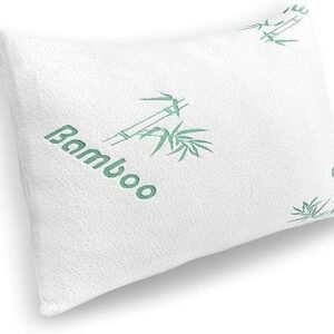 Shredded Memory Foam Pillow Queen Size - Cooling Bed Pillow for Sleeping for Stomach, Back and Body - 1 Pack Queen Soft Comfy Cool Memory Pillows for Side Sleeper