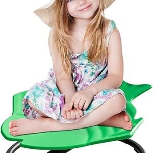 Spinning Chair for Autistic Kids, Autism Sensory Spinning Chair, Sit and Spin Training Body Coordination and Balance, Upgraded Dark Green Flying Fish Shape