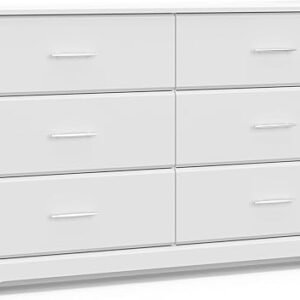 Storkcraft Brookside 6 Drawer Double Dresser (White) – GREENGUARD Gold Certified, Dresser For Nursery, Kids, Chest Of Drawers