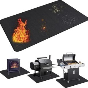 UBeesize Large 65 x 48 inches Under Grill Mat for Outdoor Grill,Double-Sided Fireproof Grill Pad,Indoor Fireplace/Fire Pit Mat,Oil-Proof Waterproof BBQ Protector for Decks and Patios