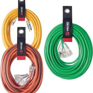 VELCRO Brand Easy Hang Extension Cord Holder Organizer Variety Pack | Holds 60-100lbs, Heavy Duty Straps Fit Easily on Hooks or Nails | Perfect for Garage Organization | 3-pk 10",14" and 18", Black