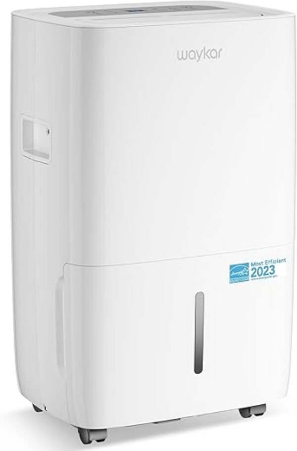 Waykar 80 Pints Energy Star Dehumidifier for Spaces up to 5,000 Sq. Ft at Home, in Basements and Large Rooms with Drain Hose and 1.14 Gallons Water Tank (JD025CE-80)