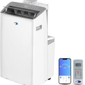 Whynter Inverter Portable Air Conditioner 14,000 BTU with Dual Hose, Dehumidifier, Cooling Fan & Smart Wi-Fi for 600 Sq Ft Rooms, NEX ARC-1230WN (12,000 SACC), White