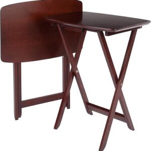 Winsome Darlene Set of 2 Foldable Snack Tables, for Living Room, 26", Walnut