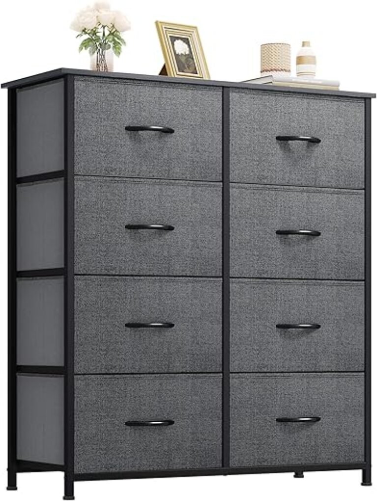 YITAHOME Dresser for Bedroom, Tall Dresser with 8 Drawers, Storage Tower with Fabric Bins, Chest of Drawers for Closet & Living Room
