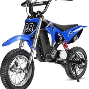 36V 350W Kids Electric Dirt Bike - Fast Speed Electric Motorcycle Up to 16 MPH & 10 Miles Long-Range, 3-Speed Modes, Twist Grip Throttle, Dual Suspension & Brakes for Kids Ages 5-8