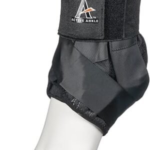 Active Ankle AS1 Pro Lace Up Ankle Brace, Ankle Support with Laces for Men & Women, Protection & Sprain Support for Volleyball, Rugby, Basketball, Low Profile, Black, XX-Large