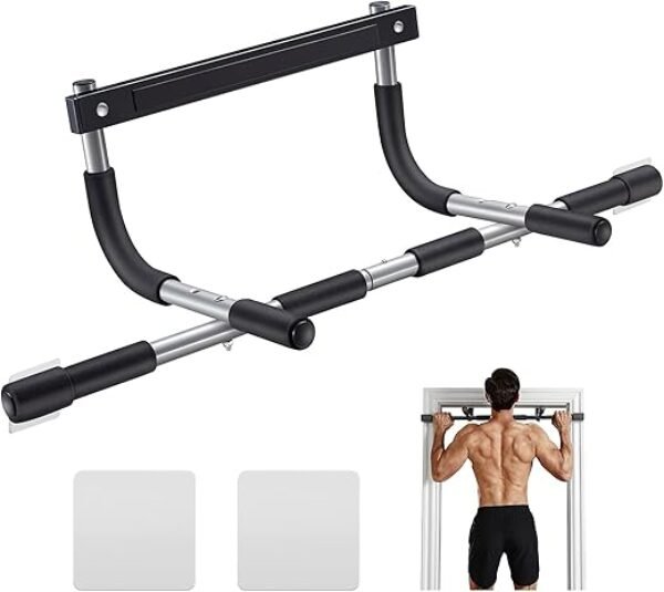 Ally Peaks Pull Up Bar for Doorway | Thickened Steel Max Limit 440 lbs Upper Body Fitness Workout Bar| Multi-Grip Strength for Doorway | Indoor Chin-Up Bar Fitness Trainer for Home Gym Portable