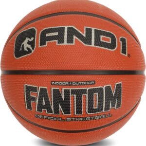 AND1 Fantom Rubber Basketball: Official Regulation Size 7 (29.5 inches) Rubber Basketball - Deep Channel Construction Streetball, Made for Indoor Outdoor Basketball Games