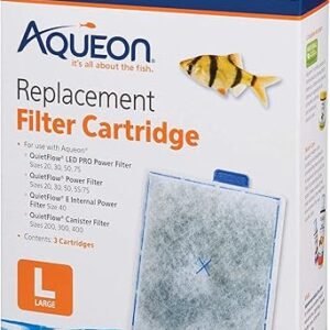 Aqueon Aquarium Fish Tank Replacement Filter Cartridges Large - 3 pack