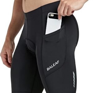 baleaf Men's Padded Bike Shorts Cycling Road Biking Riding Bicycle Cycle Wear Pockets UPF 50+ MTB Accessories Tights