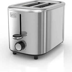 BLACK+DECKER® 2-Slice Toaster with 7 Toast Shade Settings, Extra-Wide Slots for Bagels, Stainless Steel Exterior Finish